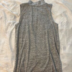 Gray Sleeveless Turtleneck Women's Top